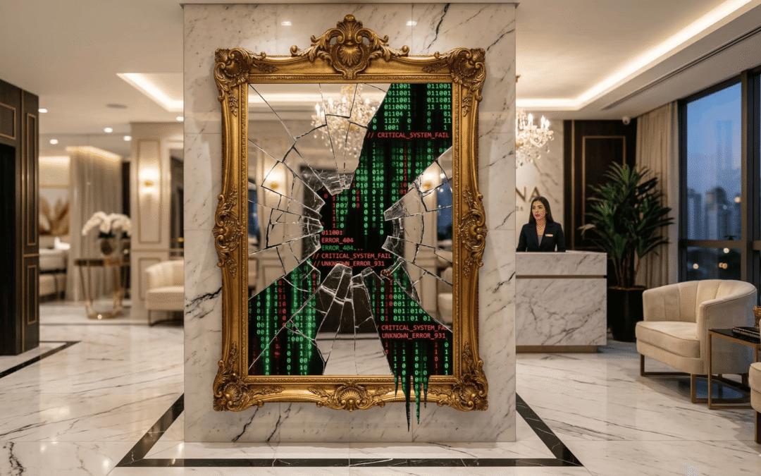 O Luxo que Vaza: Por que seu WordPress «Suja» o Nome da sua Clínica em Segundos